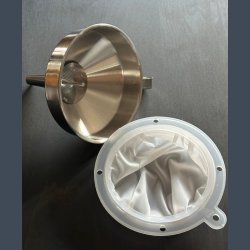 DEKANTERINGSTRAGT MED FILTER &amp; SI ........ rustfri stl.