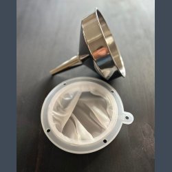 DEKANTERINGSTRAGT MED FILTER &amp; SI ........ rustfri stl.