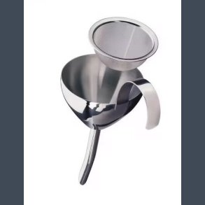 Dekanteringstragt med si .......... rustfri stl.